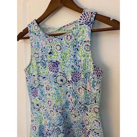 Lilly Pulitzer Girls Dress Size 16 Caprice Blue Ibiza Open Water Turtle Seashell - Picture 2 of 9